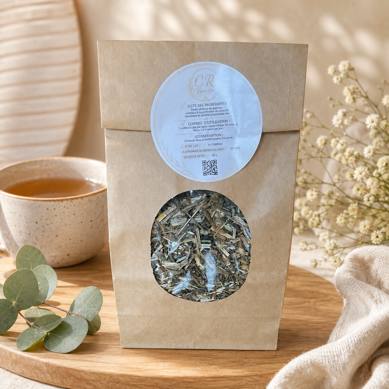 Paquet de tisane au Gaillet Gratteron : CR Bien-être