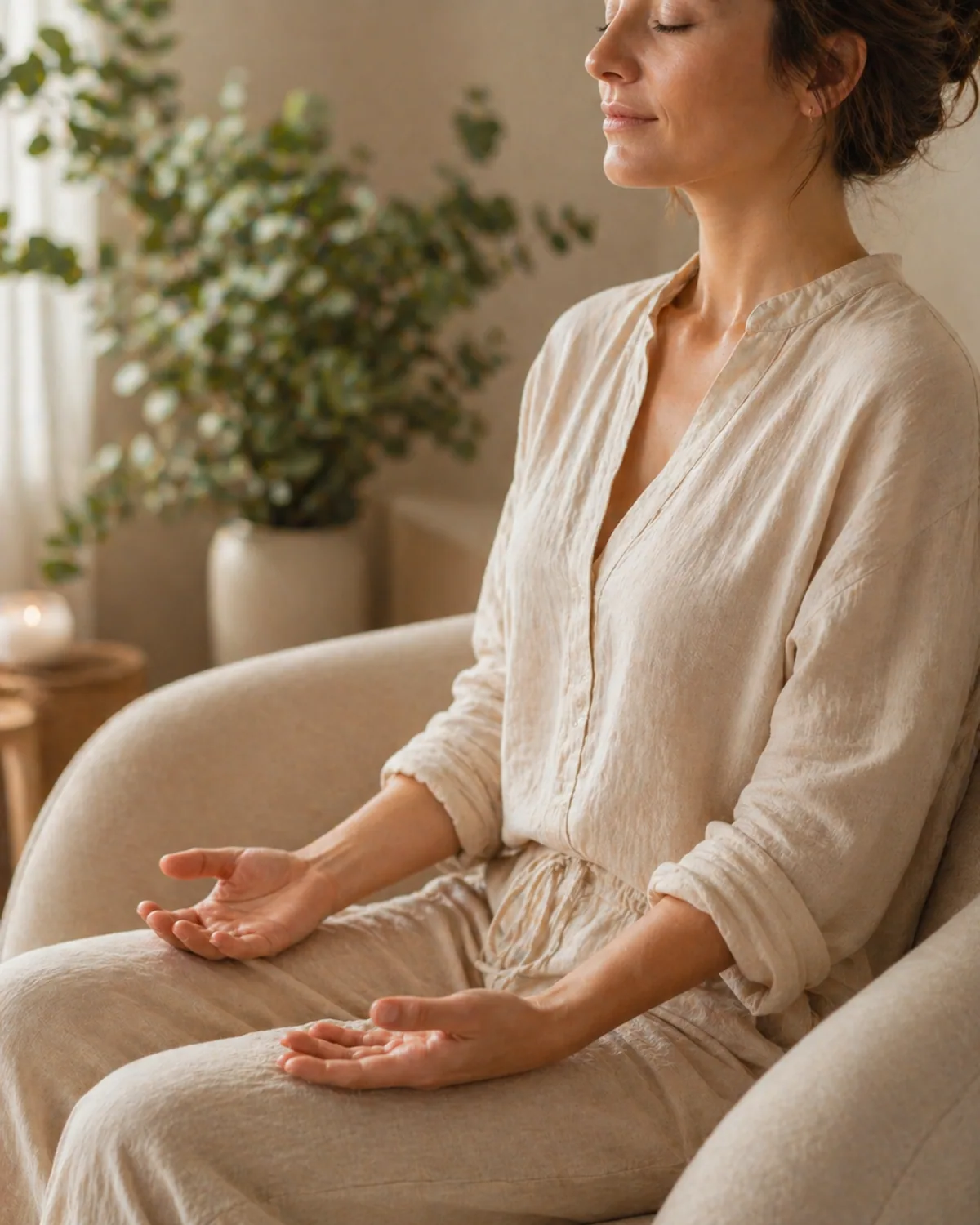 Séance de sophrologie en position assise